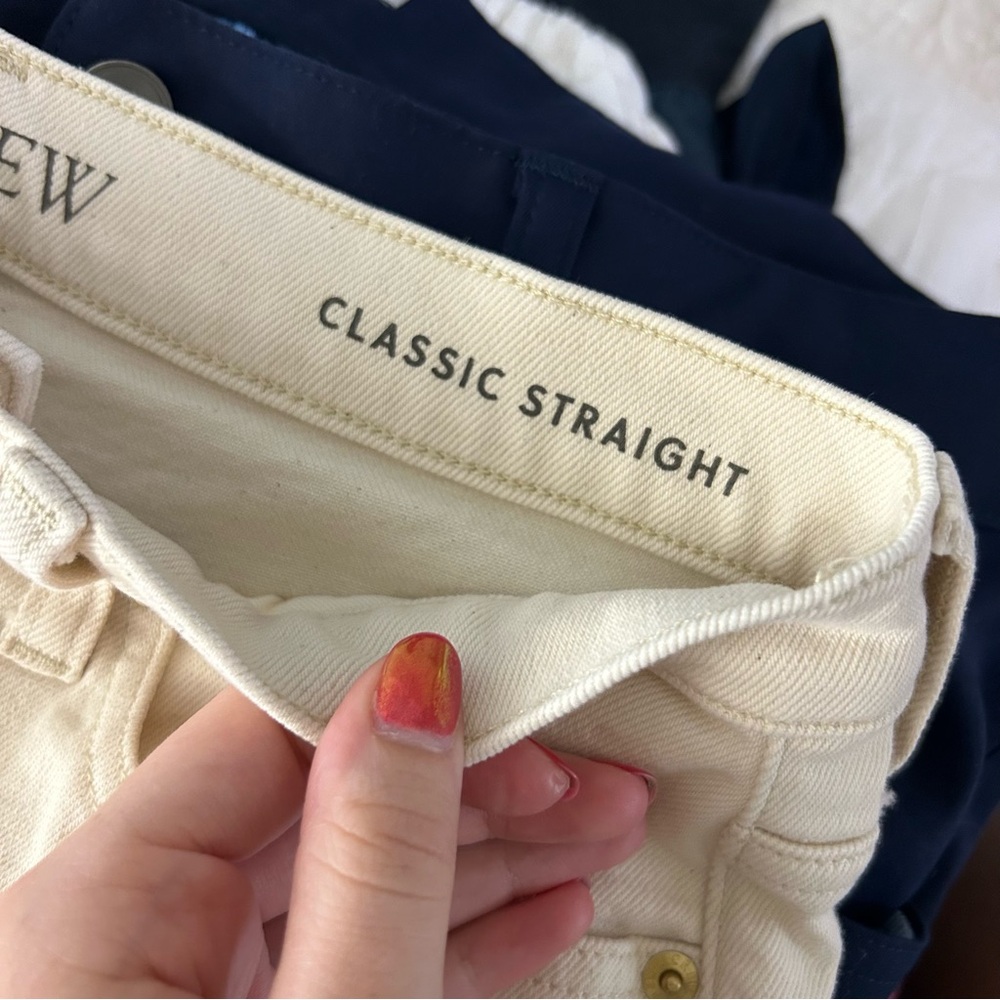 J.Crew Classic Straight Jeans in Ecru White Cream - Picture 9 of 11